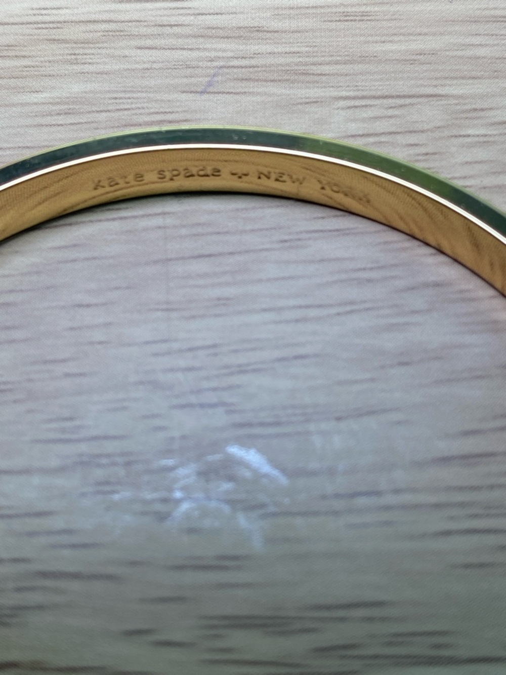 kate spade gold bangle with blush pink bow charm - Picture 3 of 5